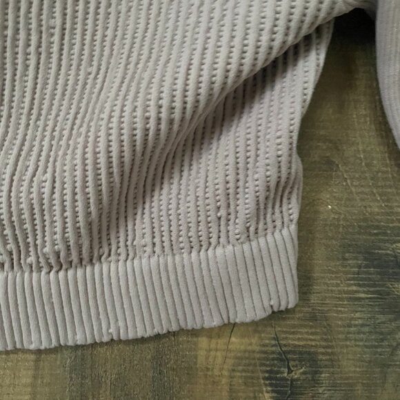 FP Movement by Free People Cropped Ribbed Button Front Sweater XS Taupe Long Sle - Picture 8 of 8